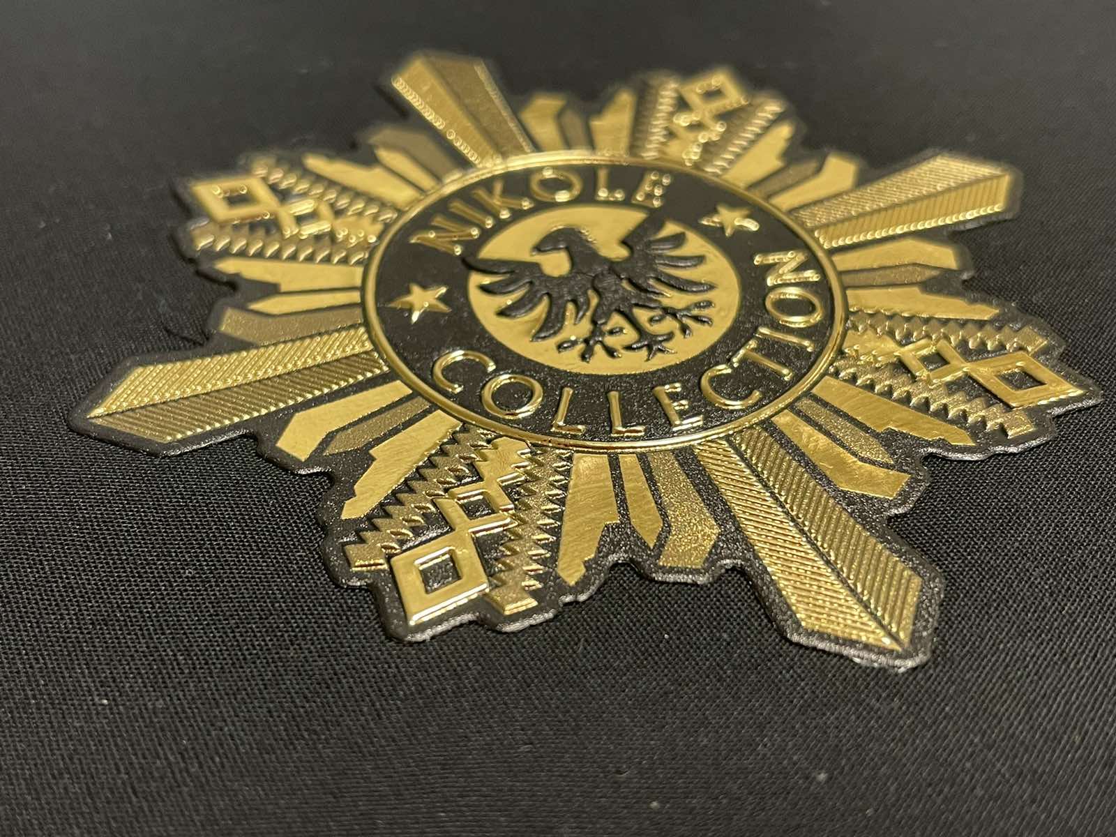Gold metallic 3D TPU patch